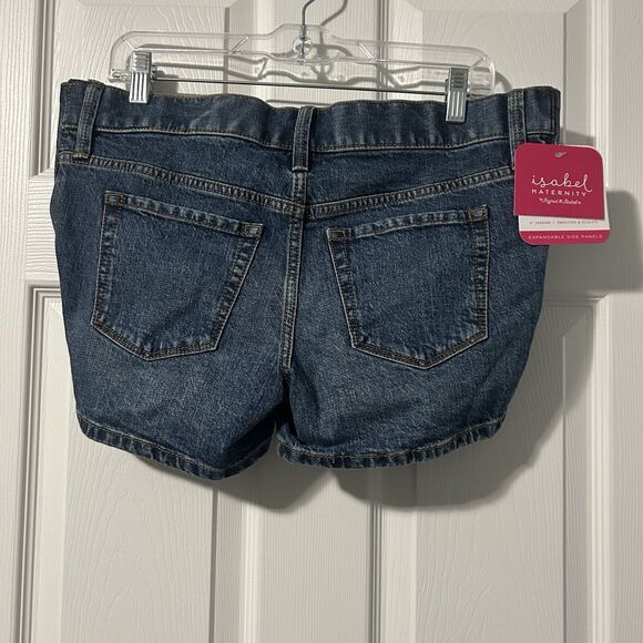 Isabel Maternity Midi Denim Shorts Size 6 NWT - Picture 3 of 6
